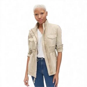 Gap Core Utility Jacket Women’s Size Large Beige Cotton NWT